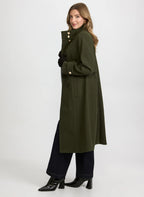 Stand Collar Wool-Blend Coat
