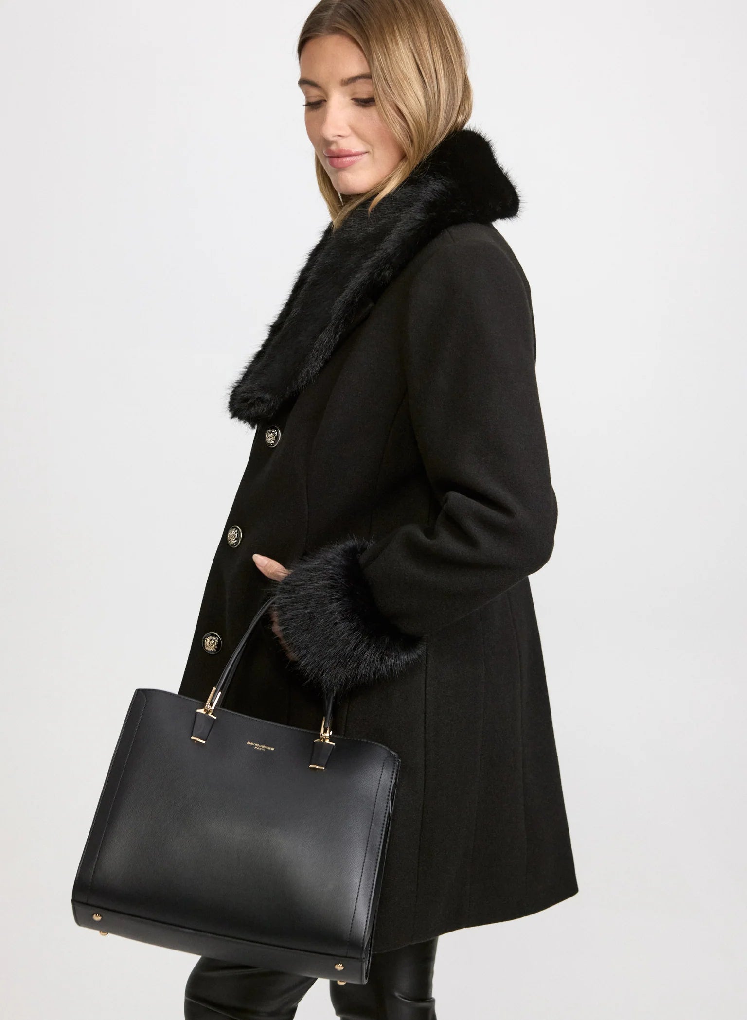 Faux-Fur Detail Coat