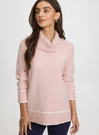 Contrast Cowl Neck Sweater